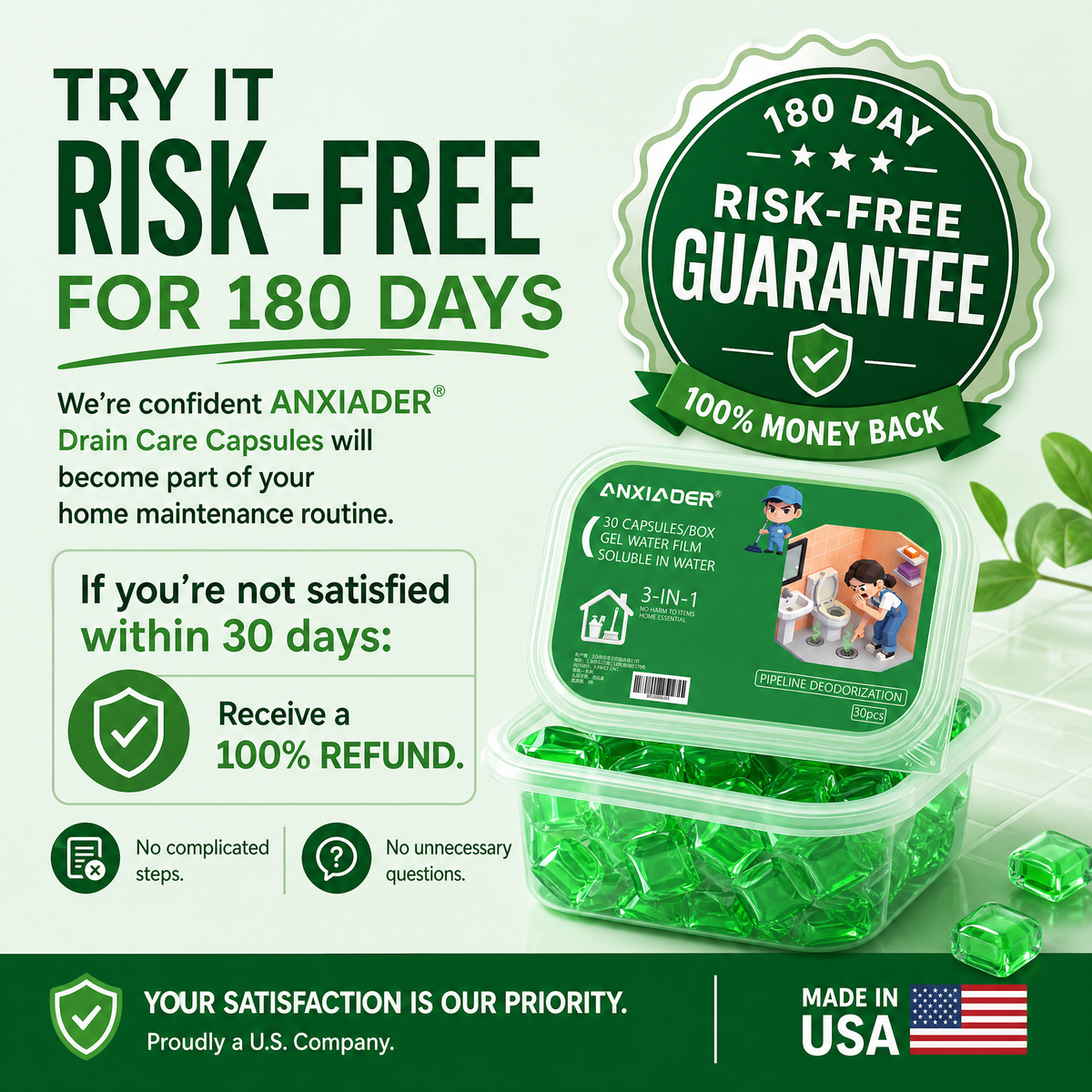 š„ LIMITED TIME OFFER ā SAVE 70% 3-IN-1 Drain Care Pods The Simple Way To Freshen Drains, Reduce Odors & Prevent Buildup