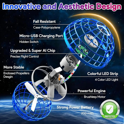 🔥Last day 70%off丨𝑺𝑪𝑵𝑫𝑹®Cosmic Flying Orb Ball | LED Hover & Boomerang Flying Toy for Kids & Family