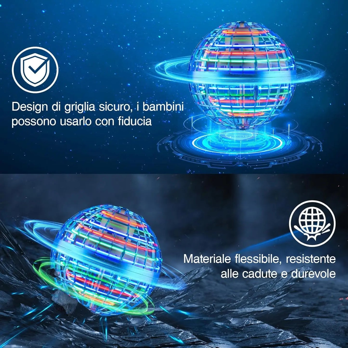 🔥Last day 70%off丨𝑺𝑪𝑵𝑫𝑹®Cosmic Flying Orb Ball | LED Hover & Boomerang Flying Toy for Kids & Family