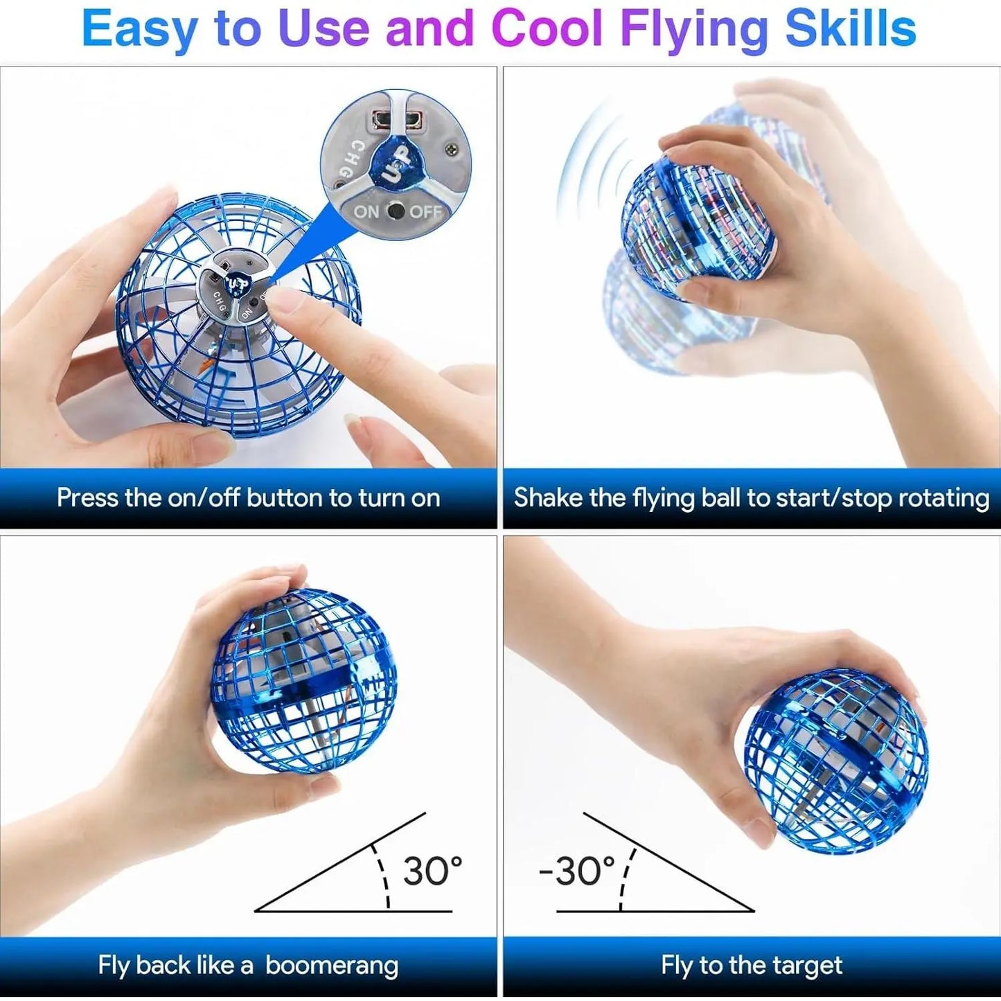 🔥Last day 70%off丨𝑺𝑪𝑵𝑫𝑹®Cosmic Flying Orb Ball | LED Hover & Boomerang Flying Toy for Kids & Family