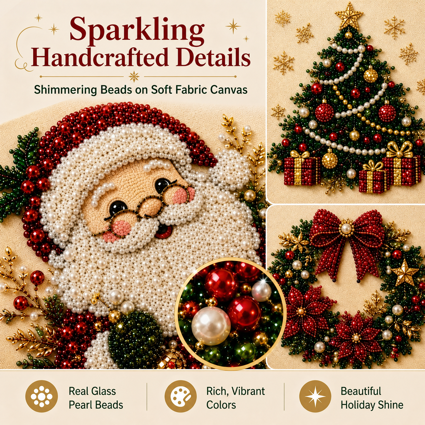 🎨💎 No Experience Needed | 3D DIY Christmas Bead Art Set