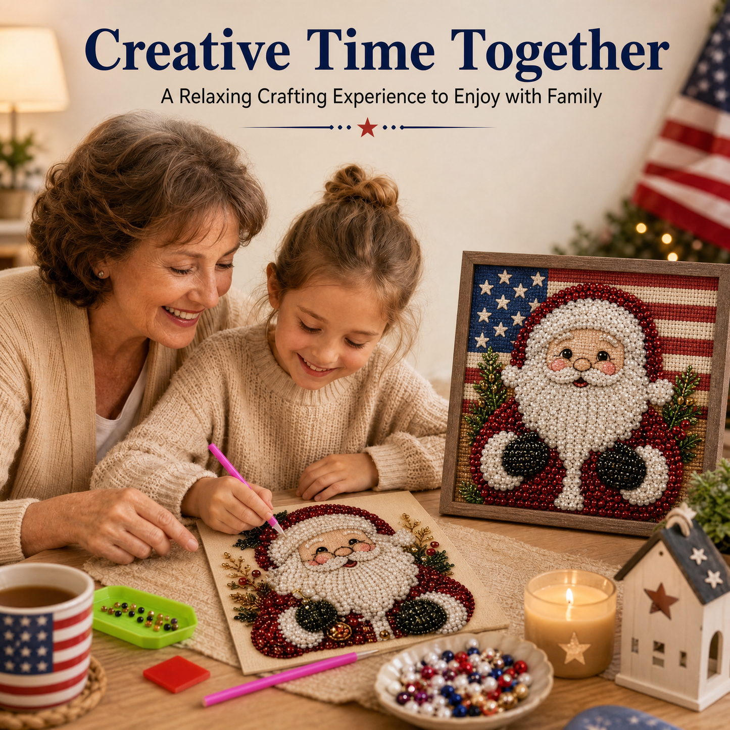 🎨💎 No Experience Needed | 3D DIY Christmas Bead Art Set