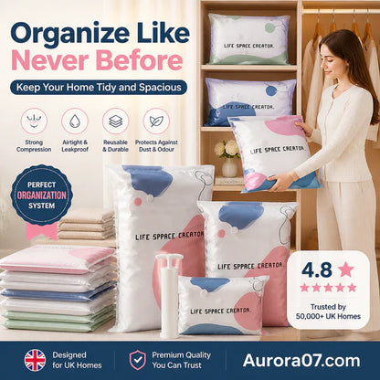 Devareon®🛍️ 40% OFF! No‑Pump Vacuum Storage Bags – Press & seal, no pump needed. Saves 80% space, keeps clothes dry & dust‑free. Perfect for bulky bedding & off‑season gear.
