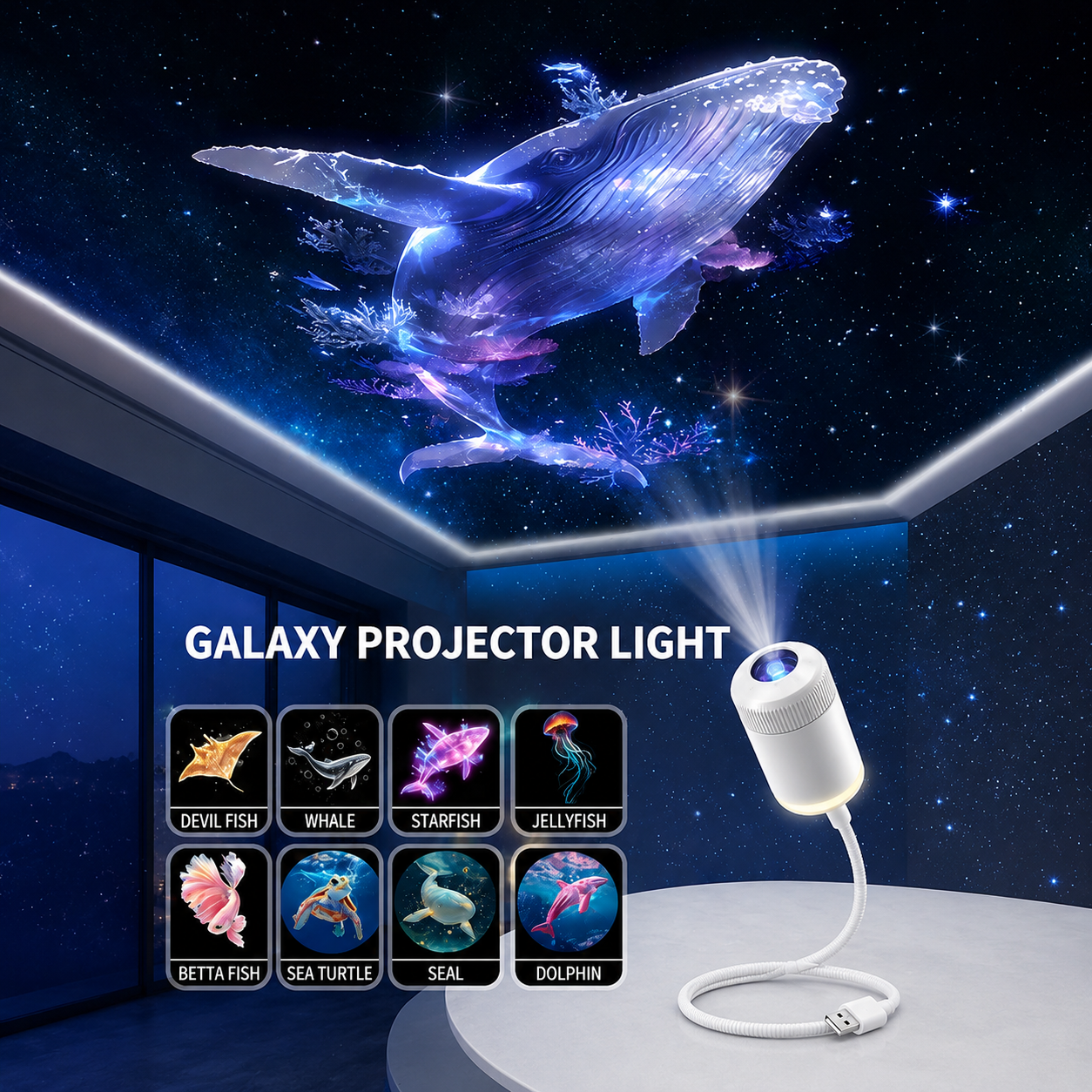 Comaguo®🇨🇦 Night Light Projector - Smart Holographic Star Projector
