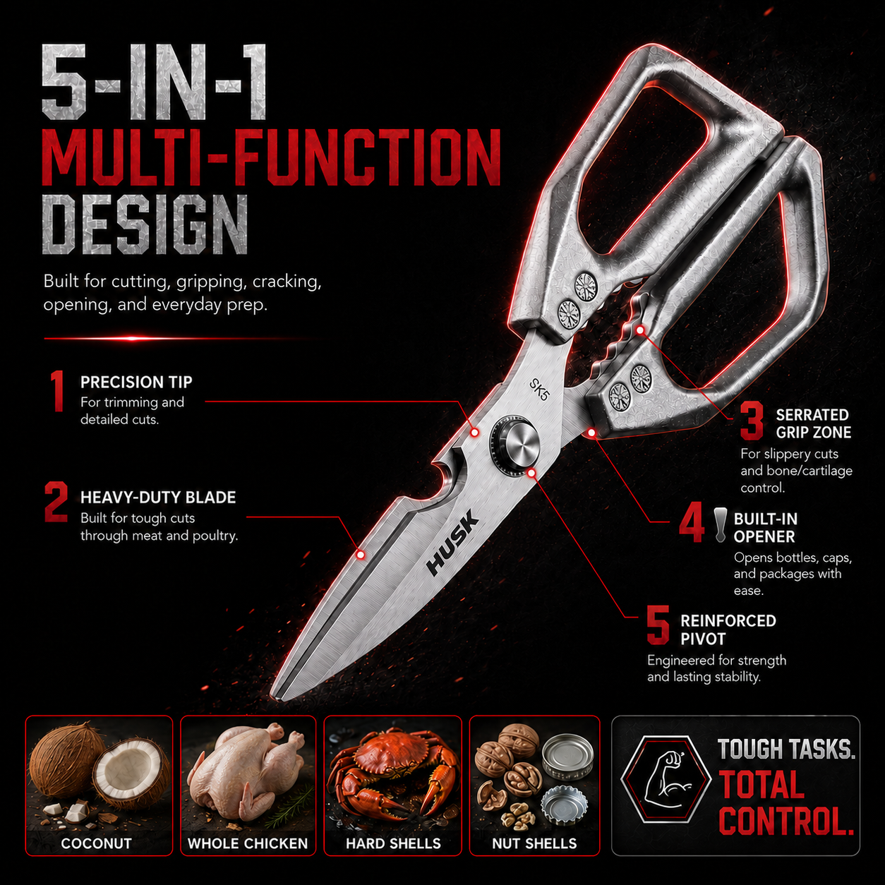 Multifunctional Heavy-Duty Kitchen Shears