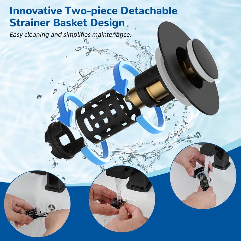 🔥 70% OFF! SVOZK® 💧 3 in 1 Sink Drain Strainer, Universal Pop Up Stopper with Removable Stainless Steel Filter Basket Hair Catcher