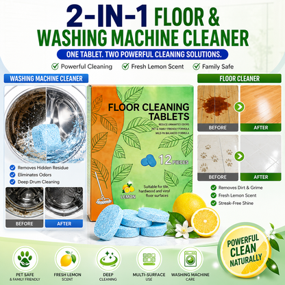 Efficient Floor Cleaning Tablets-Multi-Surface Solution (Lemon Scent)