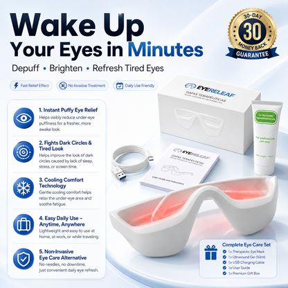 Eye Releaf👓 Under Eye Therapy Glasses for Puffy Eyes, Eye Bags & Dark Circles – Eye Fatigue Relief