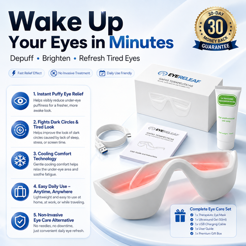 Eye Releaf👓 Under Eye Therapy Glasses for Puffy Eyes, Eye Bags & Dark Circles – Eye Fatigue Relief