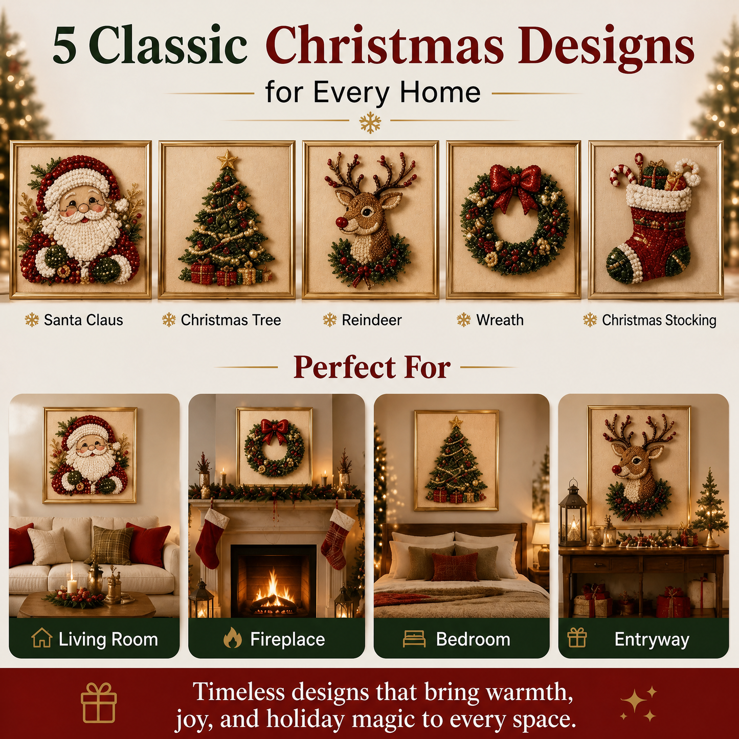 🎨💎 No Experience Needed | 3D DIY Christmas Bead Art Set