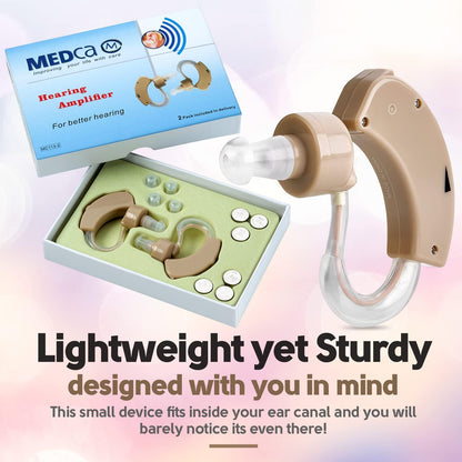 MEDca BTE Behind The Ear Sound Amplifier Super Mini Size Sound Enhancer