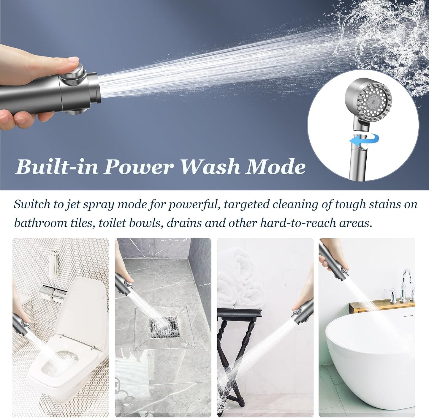 🚿FEELSO Filtered Shower Head with Handheld, High Pressure 4 Spray Showerhead with Filters & Upgraded Anti-clog Nozzles for Hard Water -Remove Chlorine, Reduce Dry Itchy Skin -ON/OFF Switch for Pet Bath