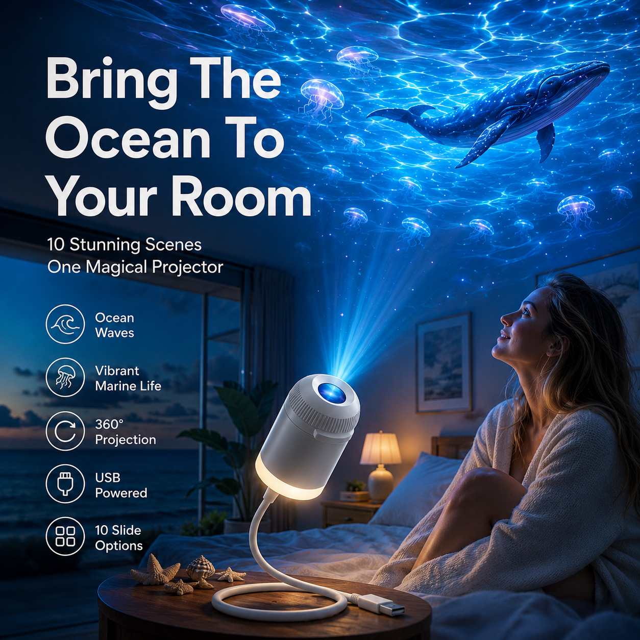 Comaguo®🇺🇸📽️ Night Light Projector - Smart Holographic Star Projector