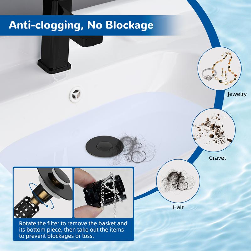 🔥 70% OFF! SVOZK® 💧 3 in 1 Sink Drain Strainer, Universal Pop Up Stopper with Removable Stainless Steel Filter Basket Hair Catcher