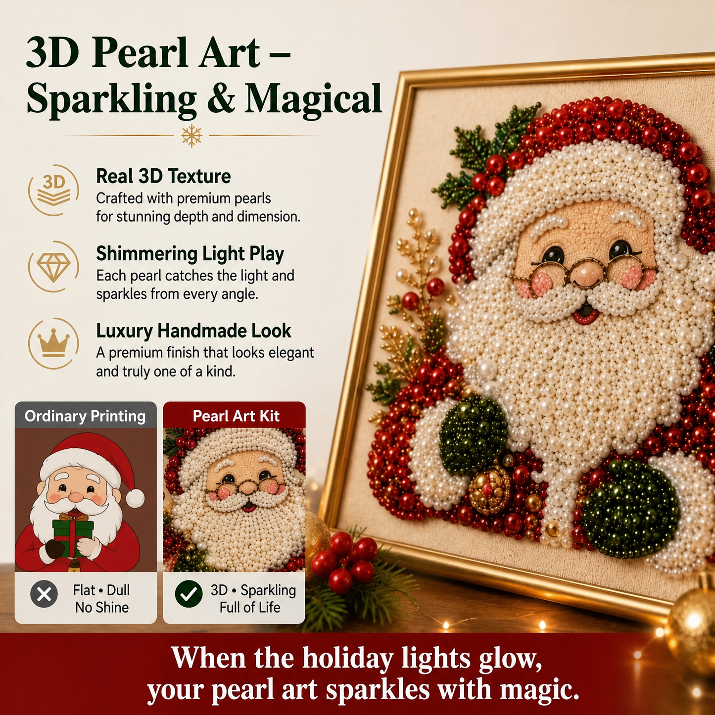 🎨💎 No Experience Needed | 3D DIY Christmas Bead Art Set