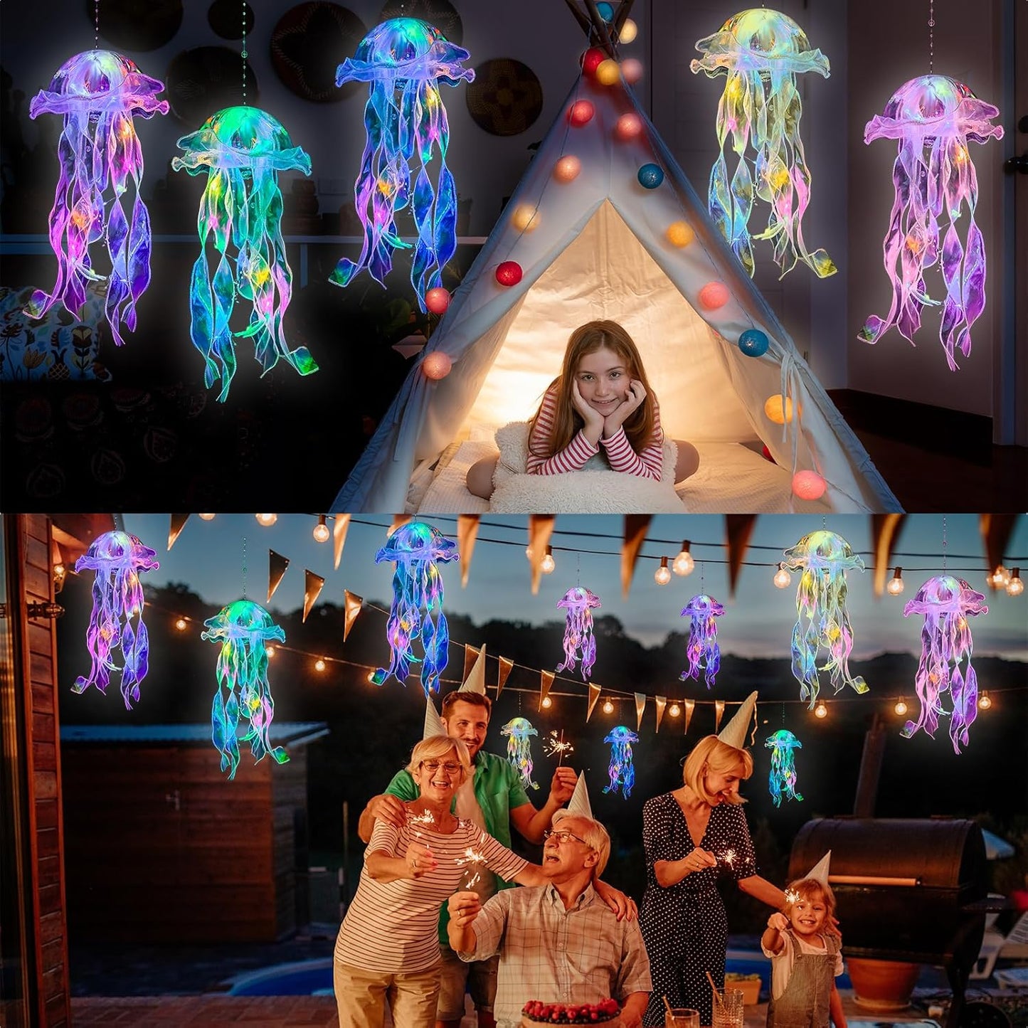 🌊 JellyGlow™ LED Jellyfish Lanterns Turn Any Room Into A Magical Underwater Paradise