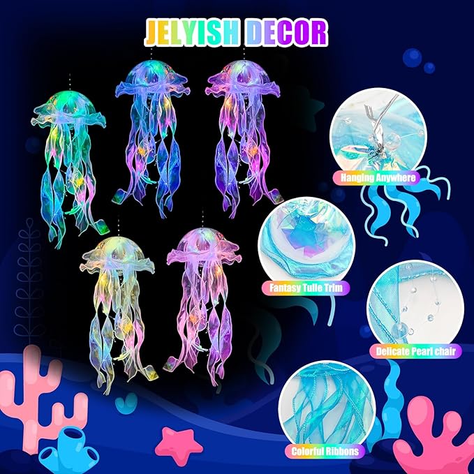 🌊 JellyGlow™ LED Jellyfish Lanterns Turn Any Room Into A Magical Underwater Paradise