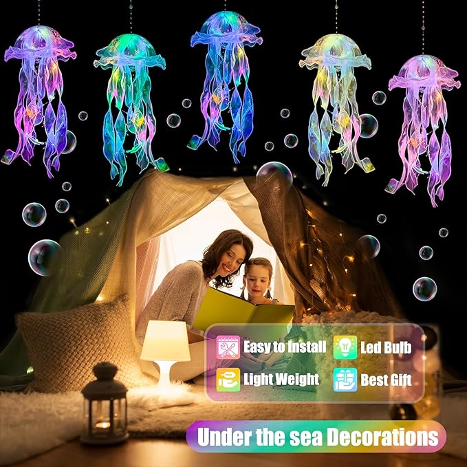 🌊 JellyGlow™ LED Jellyfish Lanterns Turn Any Room Into A Magical Underwater Paradise
