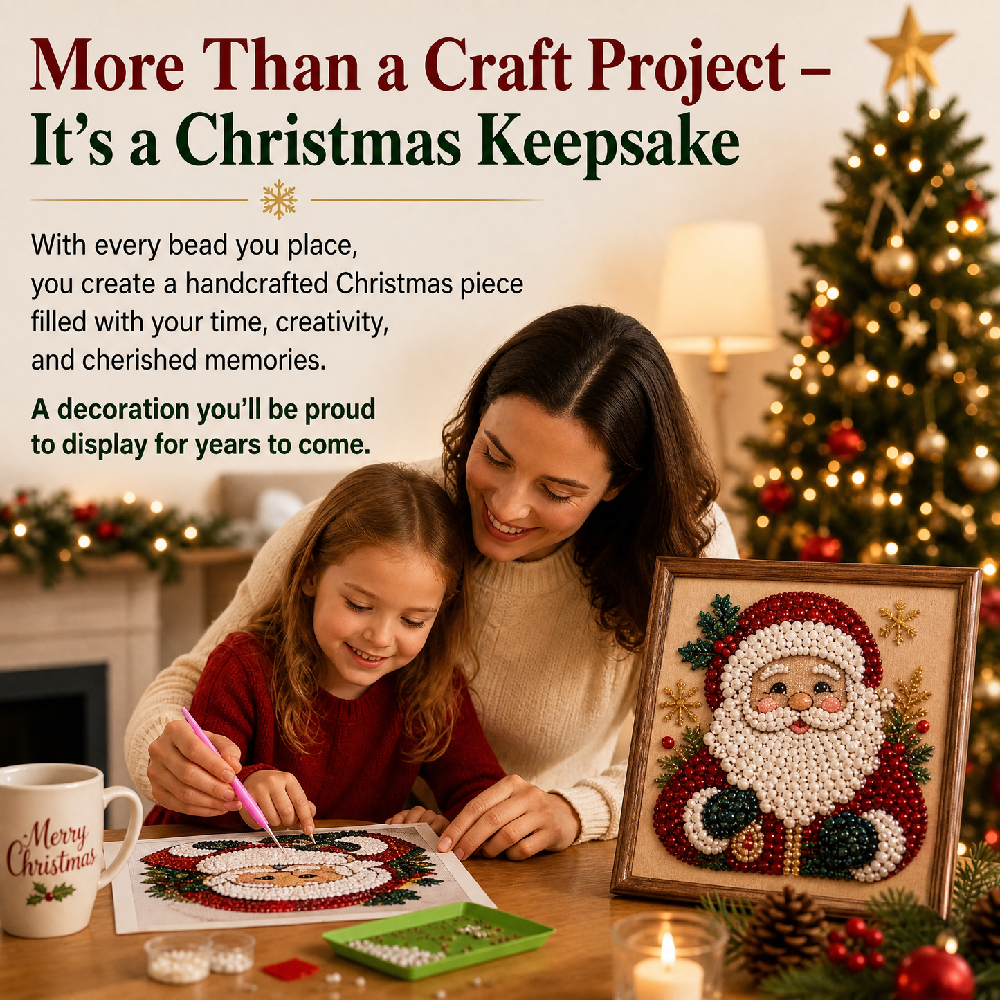 🎨💎 No Experience Needed | 3D DIY Christmas Bead Art Set