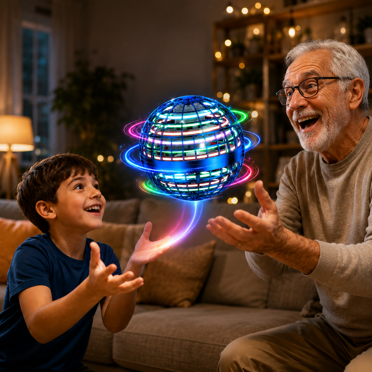 🔥Last day 70%off丨REBYIPO® Cosmic Flying Orb Ball | LED Hover & Boomerang Flying Toy for Kids & Family