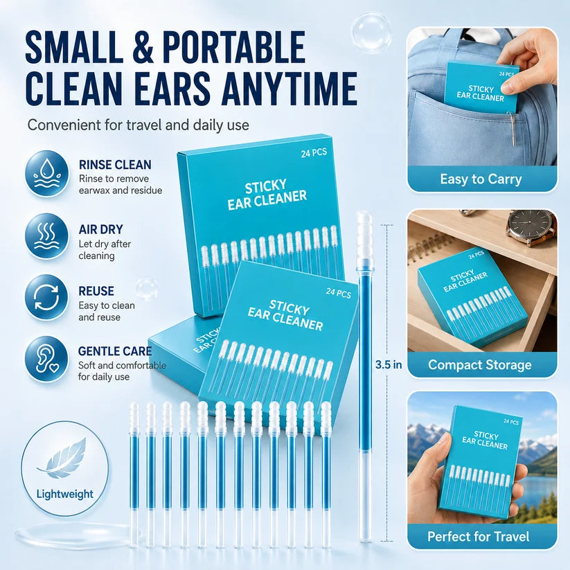 ✨ Clean Ears Easily 🦻 Reusable Earwax Removal Swabs | Gentle & Convenient