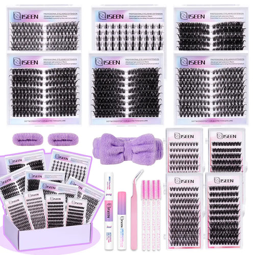 🔥 MEGA SALE 70% OFF – DIY Fluffy D Curl Lash Clusters Kit, 10 Styles for Salon Volume at Home
