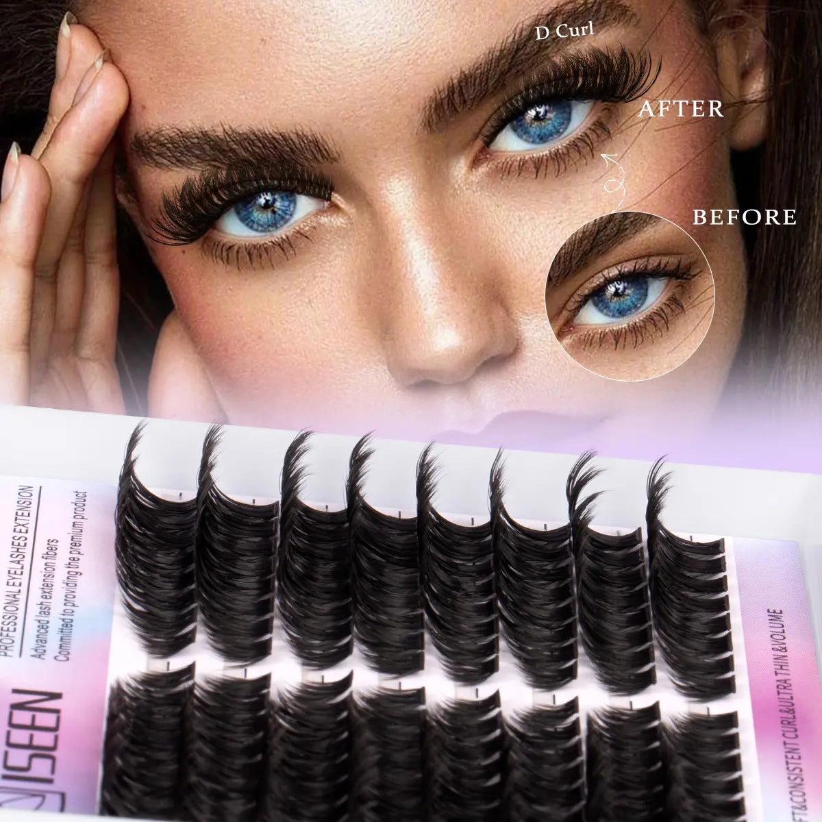 🔥 MEGA SALE 70% OFF – DIY Fluffy D Curl Lash Clusters Kit, 10 Styles for Salon Volume at Home