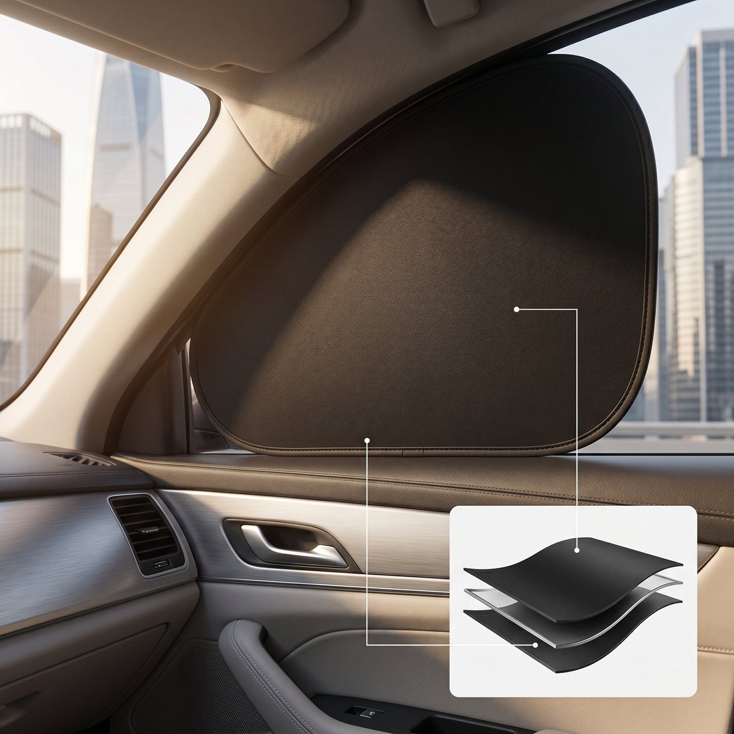 💥2026 HOT SALE💥Car Electrostatic Adsorption Sunshade And Sun Protection Curtain-ddd