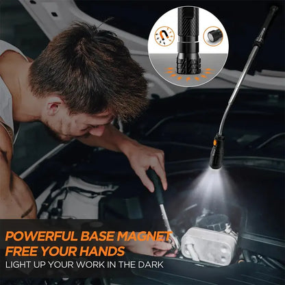 💡Extendable Magnetic Pickup Tools - Telescoping Magnet with LED Flashlight Gifts for Men, Fathers Day Mens Gifts from Daughter Son, Birthday Gifts for Men Dad Him