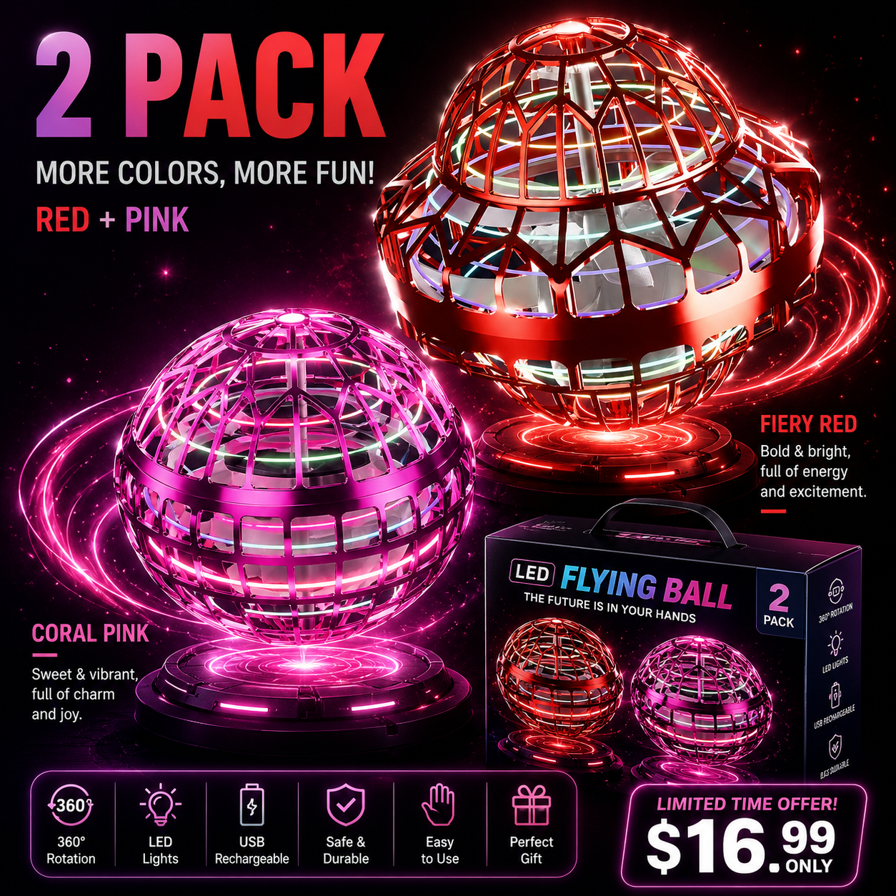 💕 Red + Pink Bundle (Best Gift Choice)