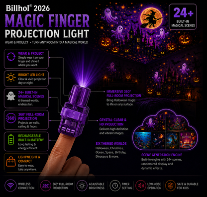 𝐁𝐢𝐥𝐥𝐡𝐨𝐥® 👾𝟐𝟎𝟐𝟔 𝐇𝐚𝐥𝐥𝐨𝐰𝐞𝐞𝐧 𝐌𝐚𝐠𝐢𝐜 𝐅𝐢𝐧𝐠𝐞𝐫 𝐏𝐫𝐨𝐣𝐞𝐜𝐭𝐨𝐫 👻 𝟐𝟒+ 𝐒𝐩𝐨𝐨𝐤𝐲 𝐒𝐜𝐞𝐧𝐞𝐬 𝐀𝐜𝐫𝐨𝐬𝐬 𝟔 𝐈𝐦𝐦𝐞𝐫𝐬𝐢𝐯𝐞 𝐖𝐨𝐫𝐥𝐝𝐬 | 𝐋𝐢𝐦𝐢𝐭𝐞𝐝 𝐄𝐝𝐢𝐭𝐢𝐨𝐧