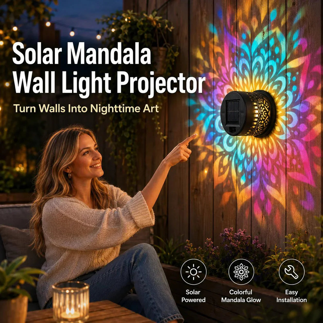 ⏰ 2026 🇺🇸 New Arrivals Solar Mandala Wall Light Outdoor ⏰