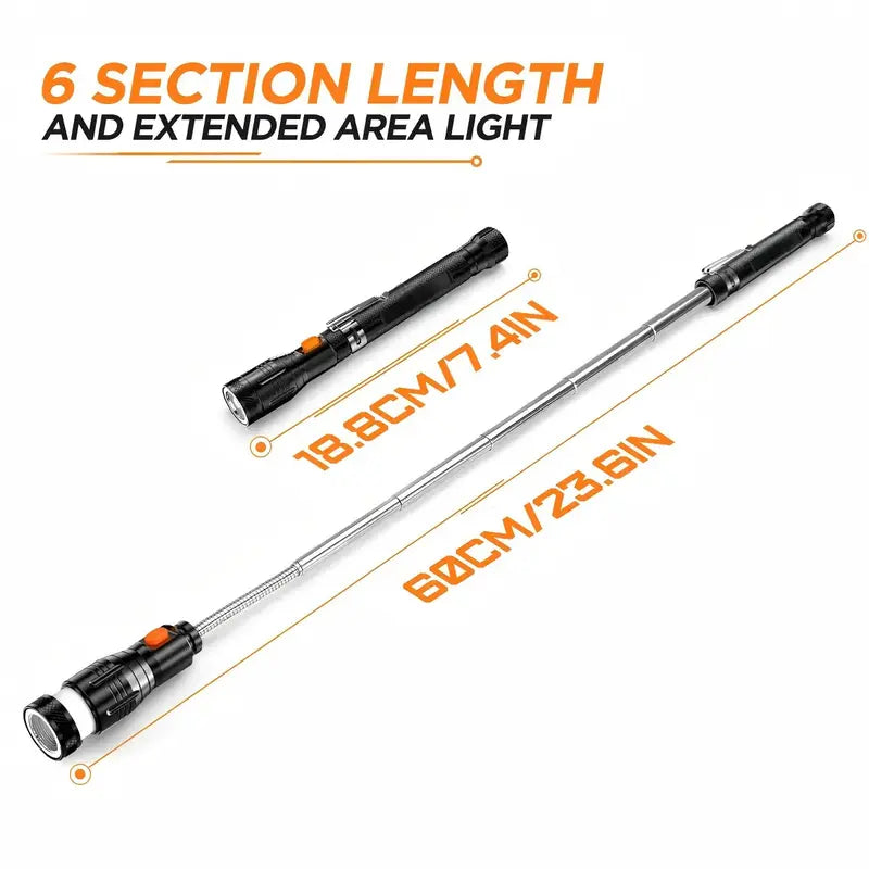 💡Extendable Magnetic Pickup Tools - Telescoping Magnet with LED Flashlight Gifts for Men, Fathers Day Mens Gifts from Daughter Son, Birthday Gifts for Men Dad Him