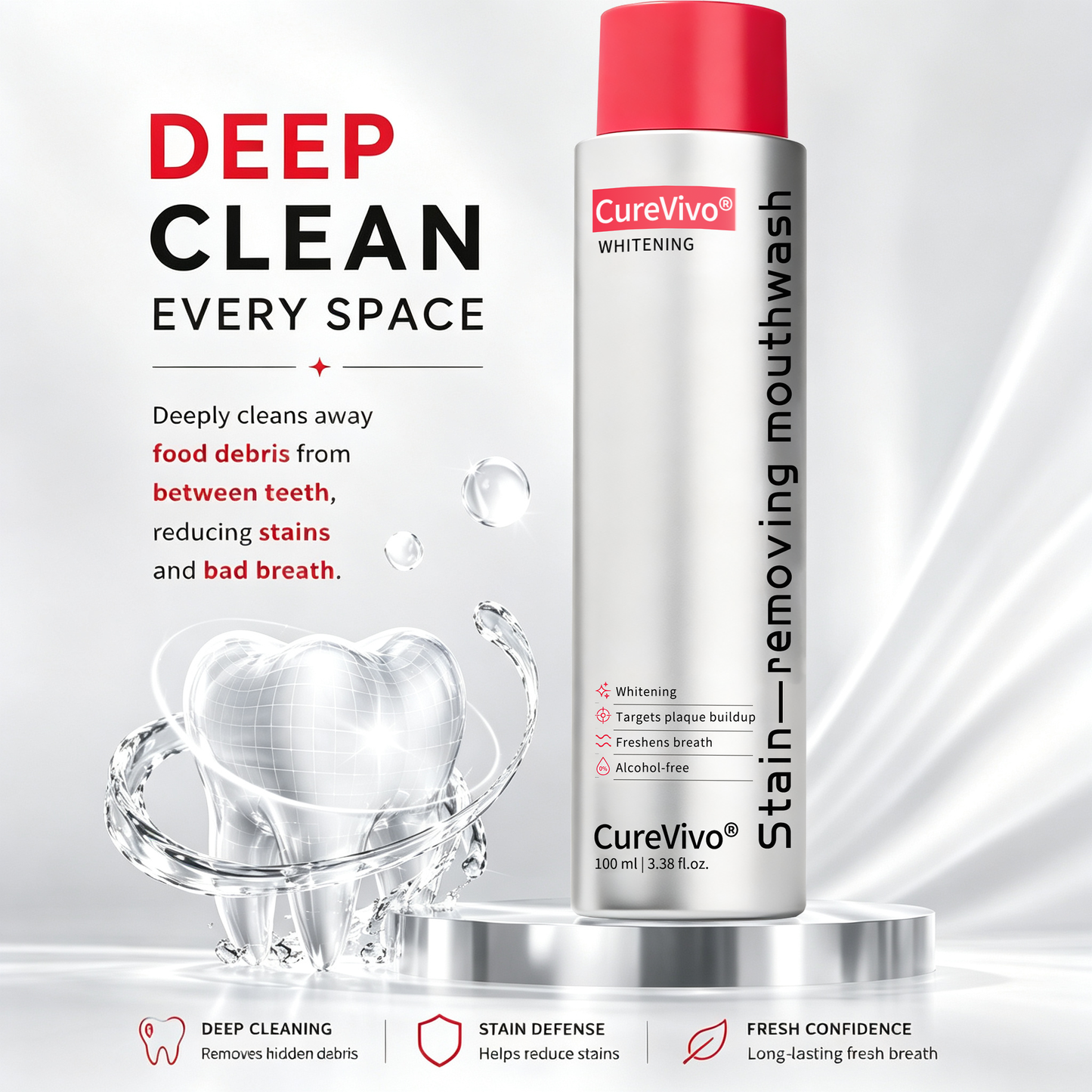 😆Surprise! Unlock 70% OFF on CureVivo® Bright White Mouthwash