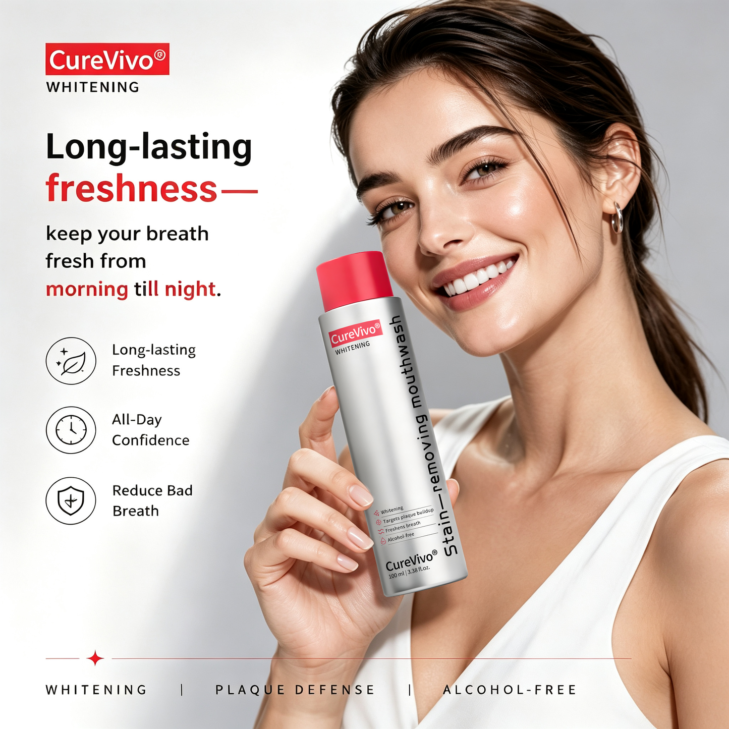 😆Surprise! Unlock 70% OFF on CureVivo® Bright White Mouthwash