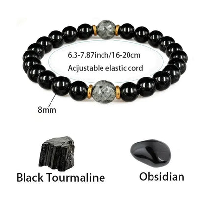 Obsidian & Black Tourmaline Protection Bracelet