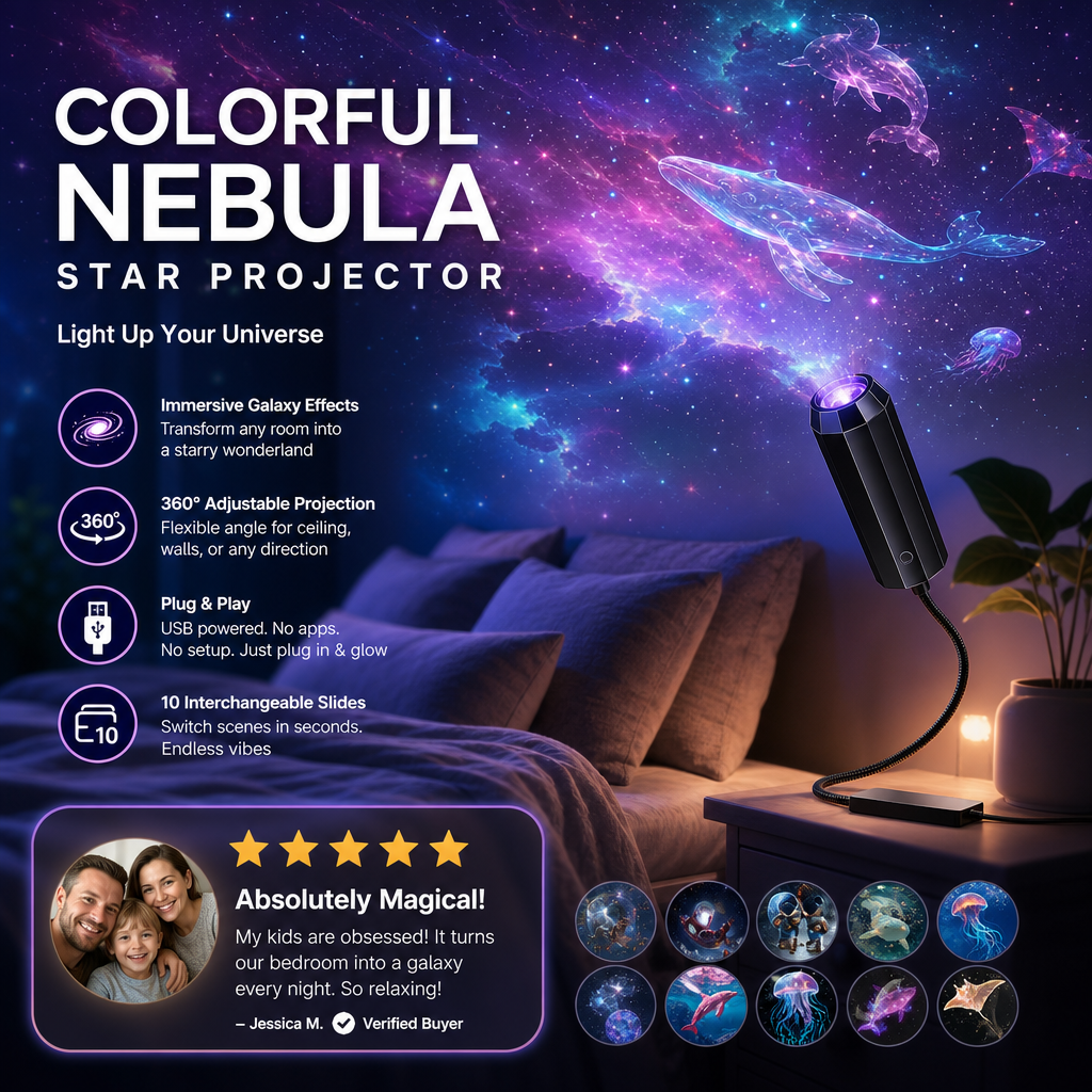 Devareon®🥳Plug-and-Play HD Galaxy & Ocean Projector Night Light🥳50,000+ Happy Users