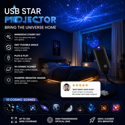 Devareon®🥳Plug-and-Play HD Galaxy & Ocean Projector Night Light🥳50,000+ Happy Users