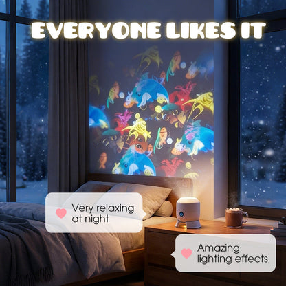 Dynamic Rotating LED Projector Light, 360° Rotating Ocean Wave Night, Adjustable Brightness Rotating LED Projector With Dynamic Lighting Effect for Bedroom Living Room Theater Party Decor, Snowflake