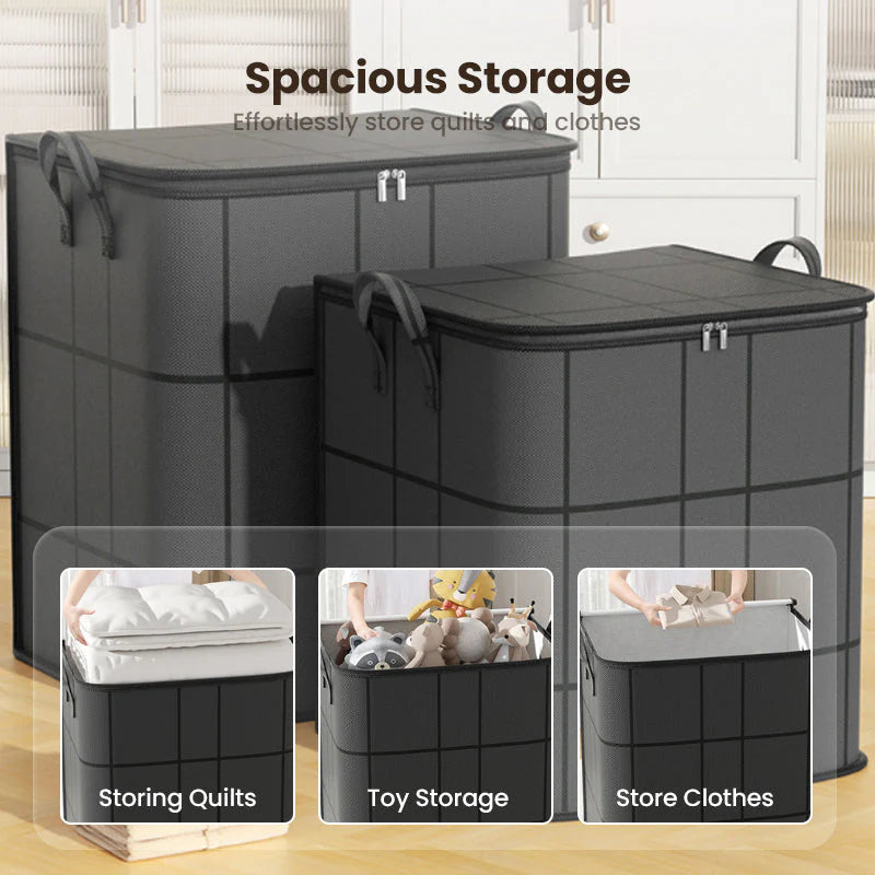 ⚡Hot Sales 49% OFF🔥-Spacious Moving Storage Bin – Zippered Organizer for Quilts, Bedding & Sweaters, Large Capacity Fabric Bag for Closet & Moving Day